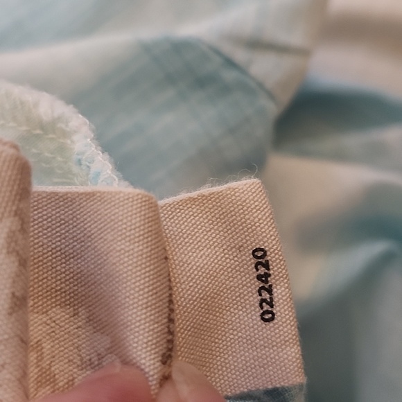 Soft Surroundings pearl button‎ down top pale blue white plaid womens ext… - Picture 4 of 13